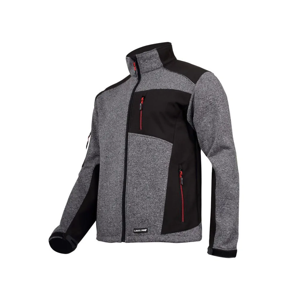 JACHETA ELASTICA TIP-PULOVER / GRI-NEGRU - 2XL