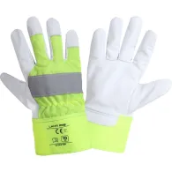 MANUSA PIELE OVINA REFLECTORIZANTA / GALBEN-ALB - 10