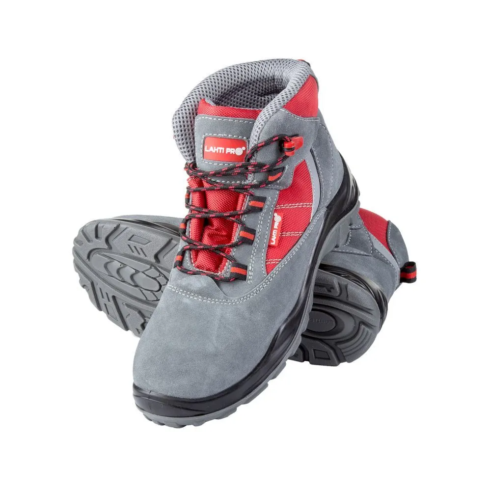 BOCANC PIELE-INTOARSA-TESUT / GRI-ROSU (S1PSRC) - 45