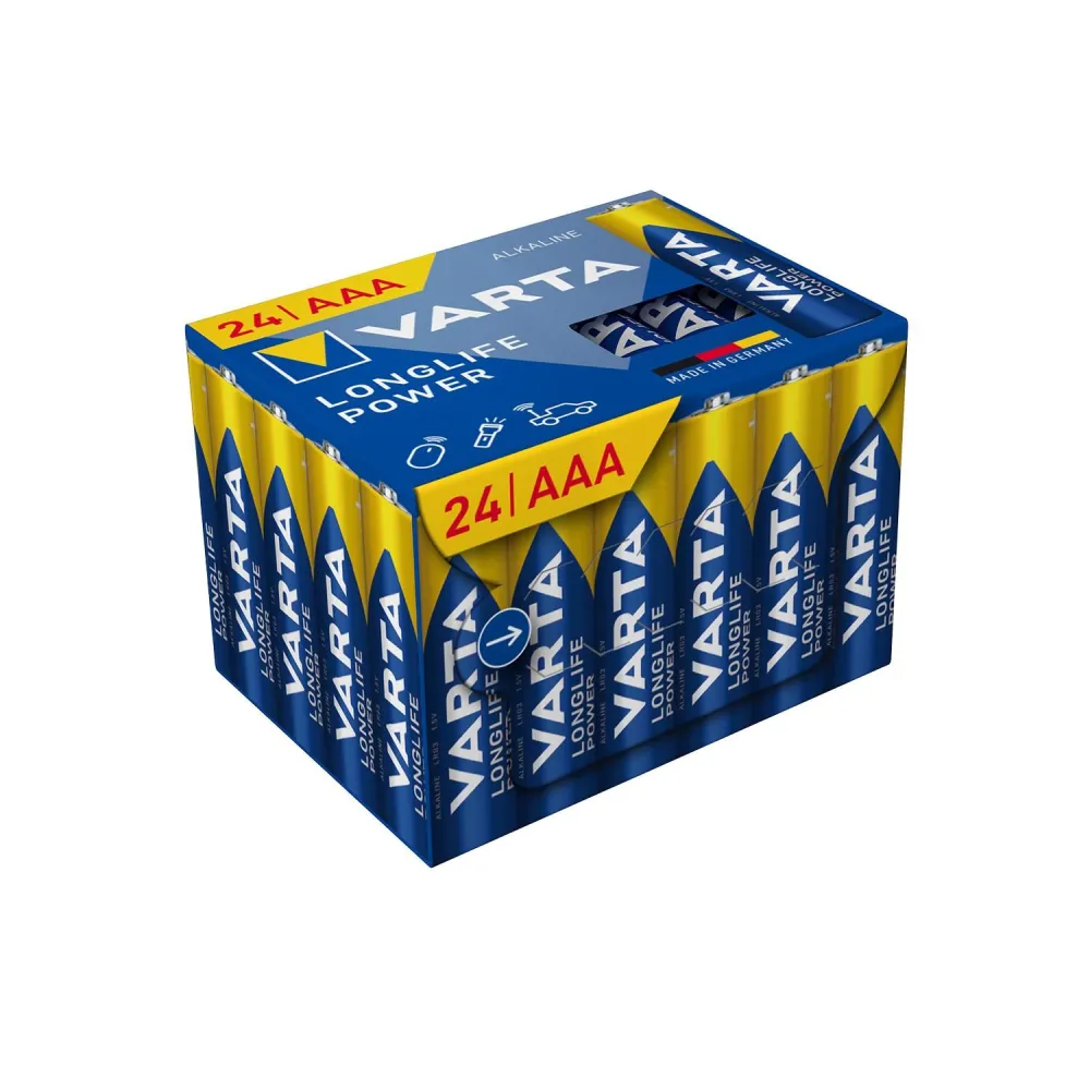 Baterii Varta Longlife Power, AAA, LR3, 24 bucati/set