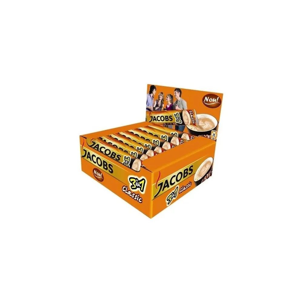 Cafea solubila Jacobs 3 in 1 Classic, 24 plicuri/cutie