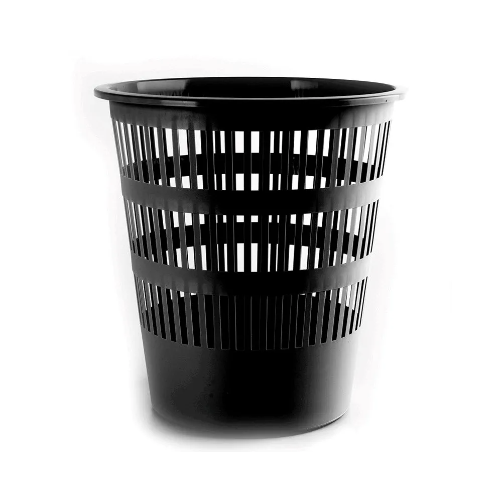 Cos pentru hartii, 10 l, perforat, plastic, negru