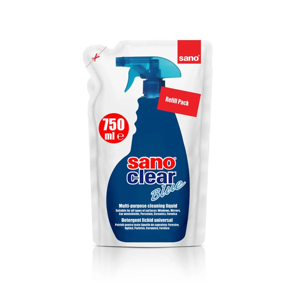 Rezerva detergent Sano pentru geamuri, 750 ml