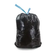 Saci menajeri cu snur LDPE, 60 l, negri, 10 bucati/rola