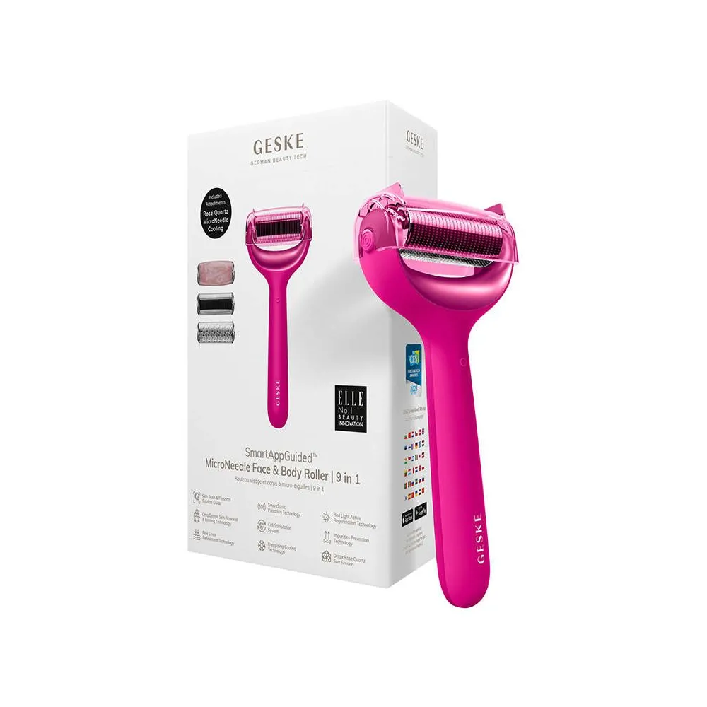 MicroNeedle Face&Body Roller 9in1 Geske with APP (magenta)