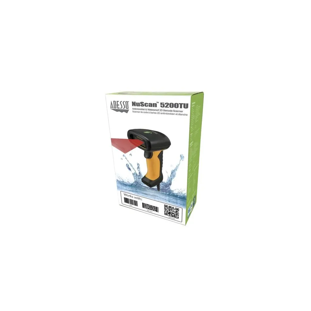 Adesso NuScan 5200TU- Antimicrobial & Waterproof 2D Barcode Scanner