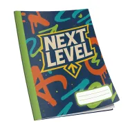 Caiet Next Level capsat A5, 48 de file, 60g/mp, dictando, diverse modele de coperti