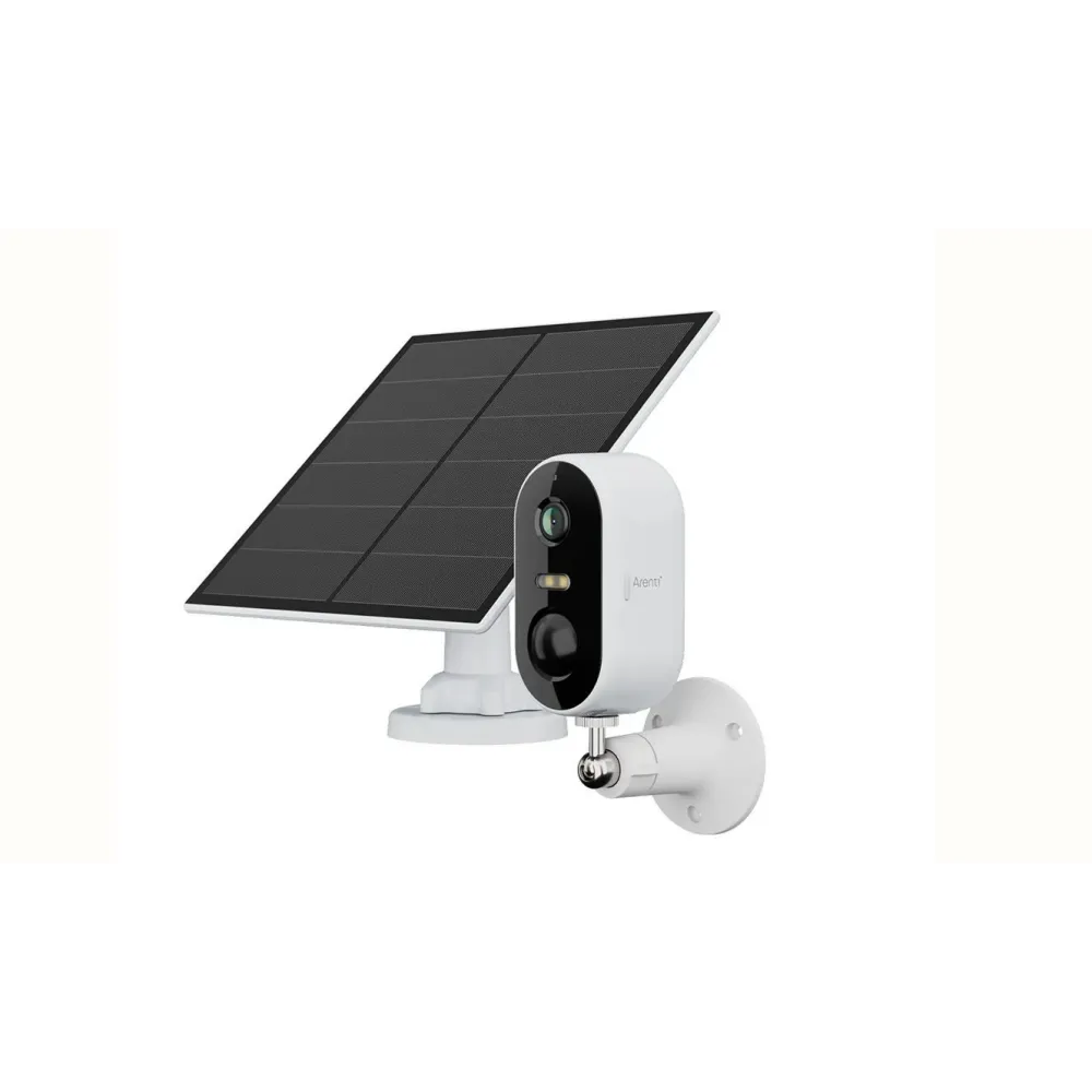 Pachet camera de supraveghere pentru exterior Arenti GO1+SP2, panou solar, 3MP, PIR, microfon, alb