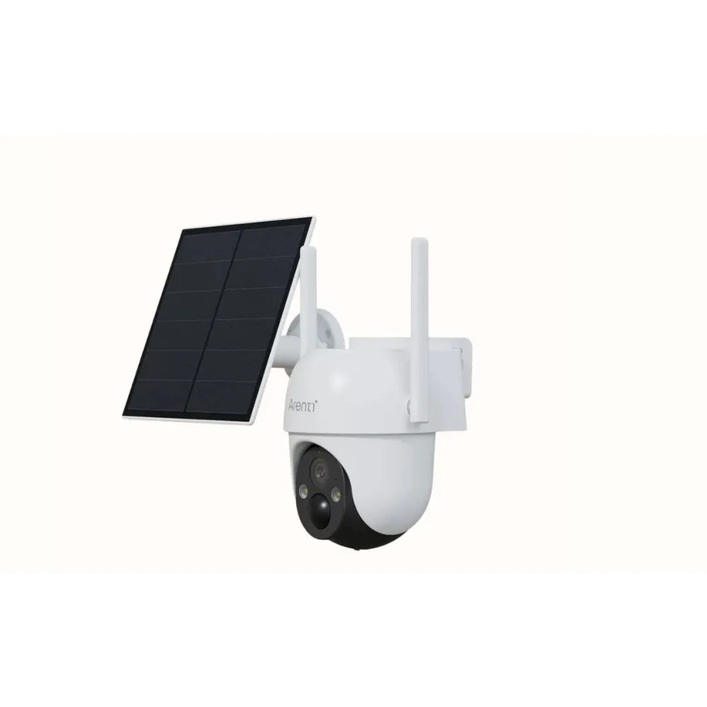 Pachet camera de supraveghere pentru exterior Arenti GO2T+SP2, panou solar, 3MP, PIR, microfon, alb