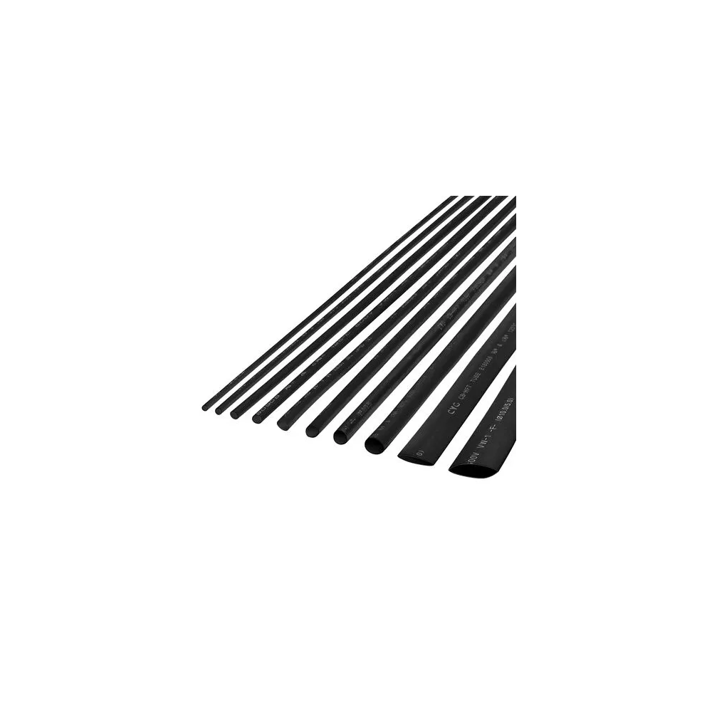 TUB TERMOCONTRACTABIL 10MM/1M NEGRU SET 10 BUC