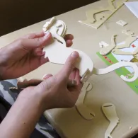 Pebaro 852/7, Kit constructie din lemn, caine, 37 piese