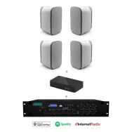 Pachet Sonorizare Terasa IP65 cu streaming wireless, Internet Radio, Spotify, Airplay, Bluetooth, Stick USB