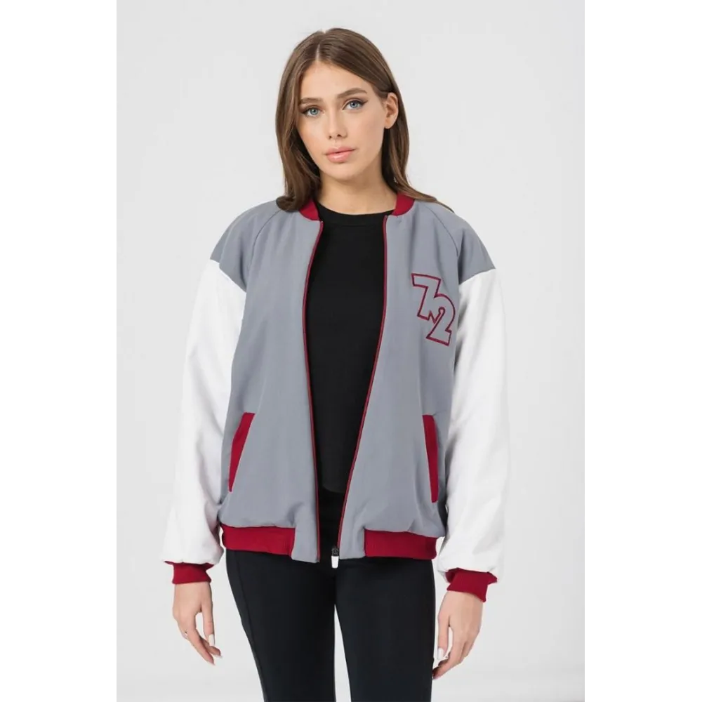 W JACHETA BOMBER GRI GRENA XS