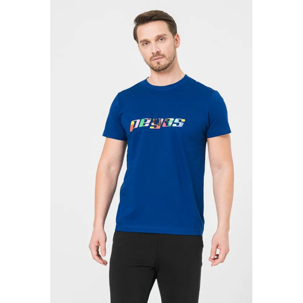 TRICOU LOGO MULTICOLOR BARBATI ROYAL BLUE-L