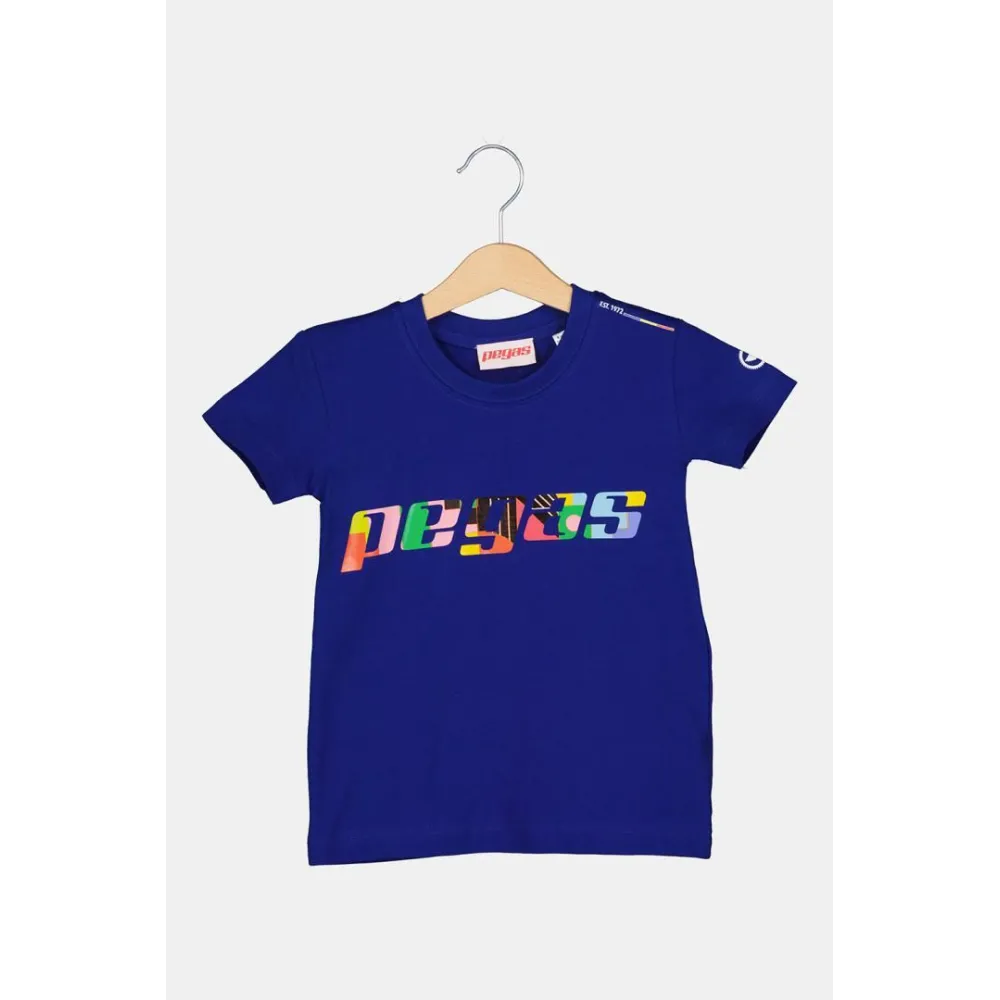 TRICOU LOGO MULTICOLOR COPII ROYAL BLUE-6
