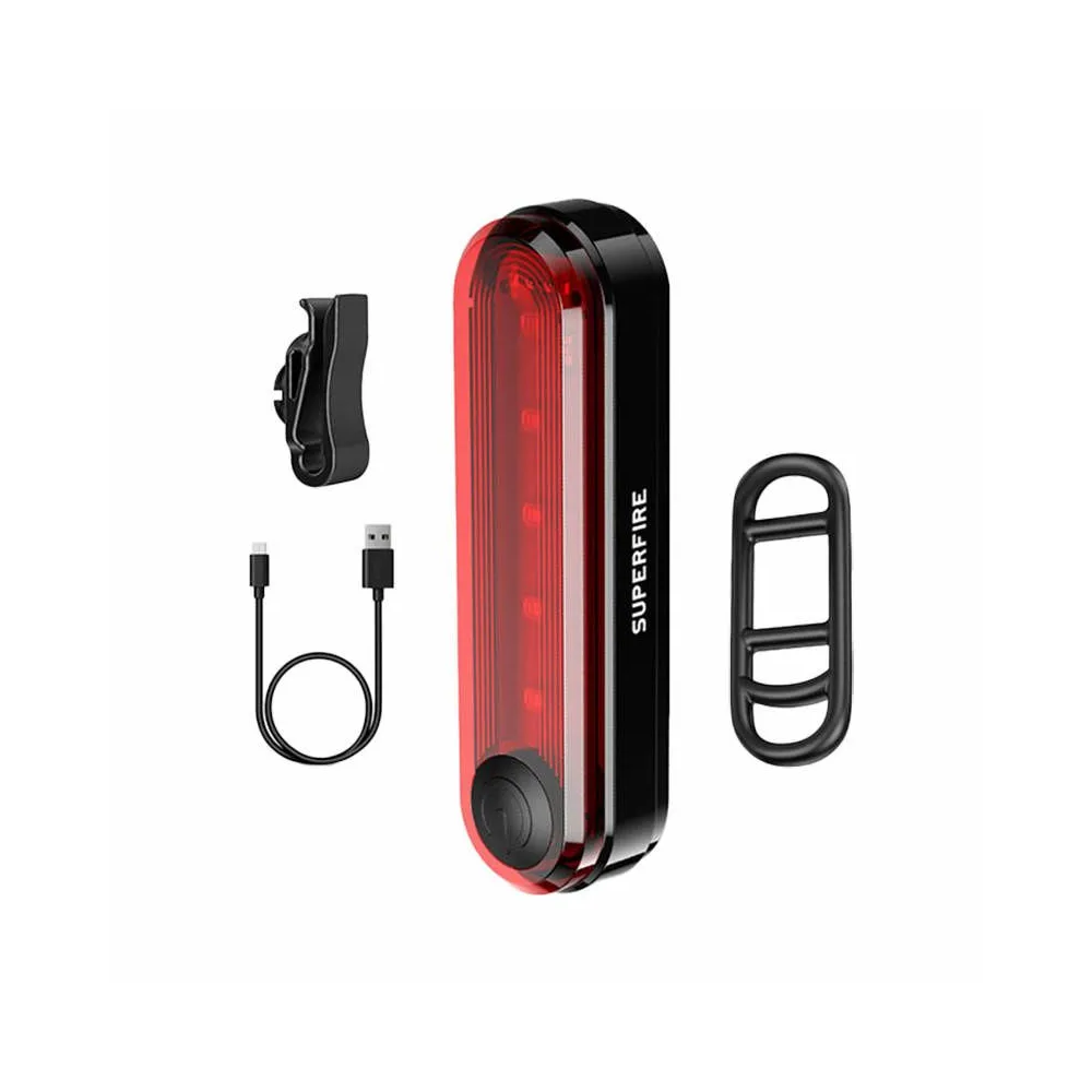Lumină spate pentru biciclete Superfire BTL01, USB, 230mAh