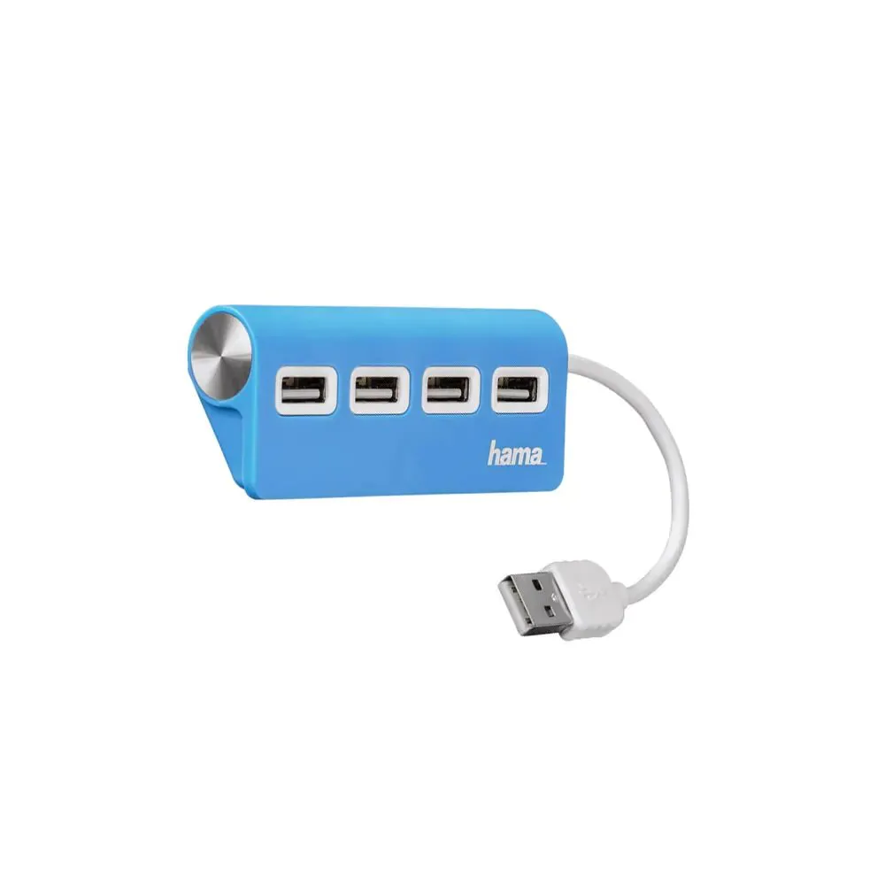 Hub USB HAMA 12179, USB 2.0, albastru