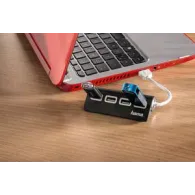 Hub USB HAMA 12179, USB 2.0, albastru