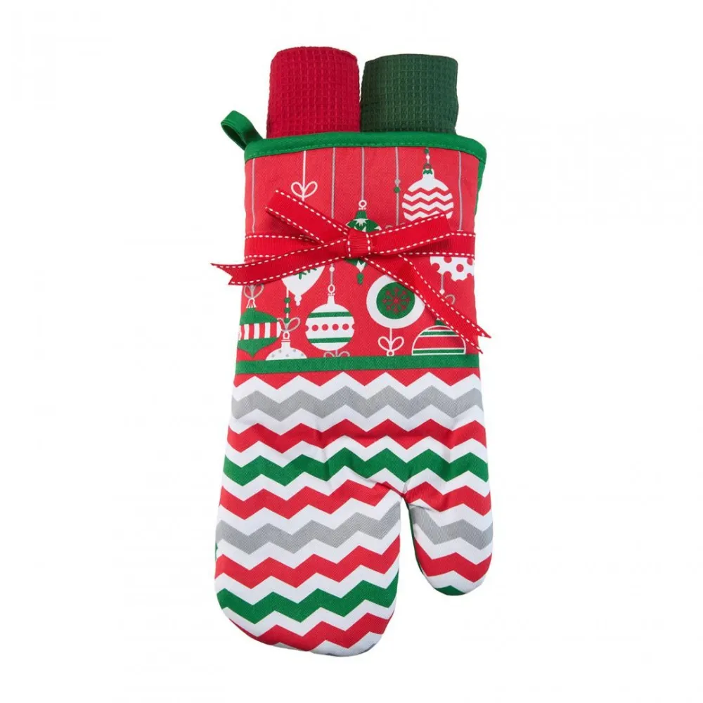 Set manusa bucatarie 3 piese Craciun MIX