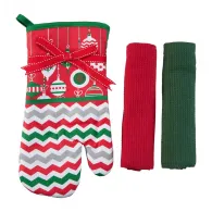 Set manusa bucatarie 3 piese Craciun MIX