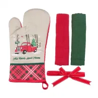 Set manusa bucatarie 3 piese Craciun MIX