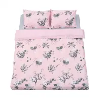 Lenjerie Dubla BBC 4 piese, 132TC - Rose