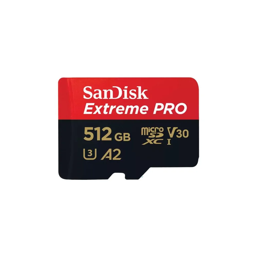 SanDisk Extreme PRO. Capacity: 512 GB, Flash card type: MicroSDXC, Flash memory class: Class 10, Internal memory type: UHS-I, Re