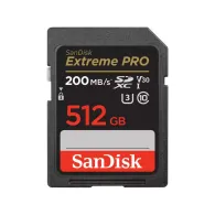 SanDisk Extreme PRO. Capacity: 512 GB, Flash card type: SDXC, Flash memory class: Class 10, Read speed: 200 MB/s, Write speed: 1