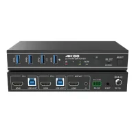 Switcher KVM 2x1, HDMI 4K@60, 18Gbps, HDCP2.3, HDR/HDR10/HDR10+/Dolby Vision, cu RS232 si telecomanda