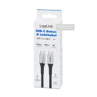 CABLU alimentare si date LOGILINK, pt. smartphone, USB 3.2, USB Gen Type-C (T) la USB Type-C (M), 1m, PD 100W, 4K, LED, 3 x ecra