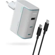 INCARCATOR retea Cuktech 2C1A Quick Charge 100W, 2 x USB Type-C Output, 1 x USB Output, include cablu USB Type-C la USB Type-C 1