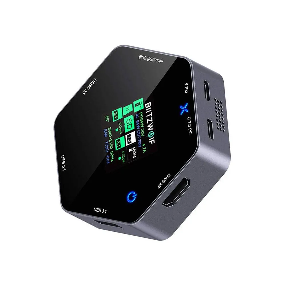 Blitzwolf 8in1 docking station BW-TH16 USB 100W LCD Smart Display