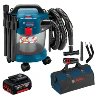 BOSCH GAS 18V-10 L (SOLO) Aspirator 18V + Acumulator 5Ah CoolPack + Geanta textil mediu (Fara incarcator!)