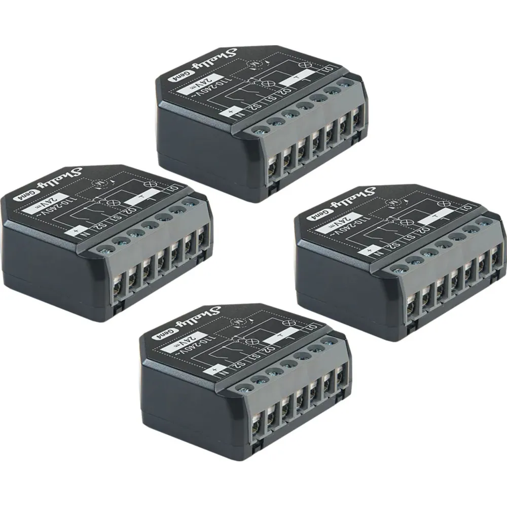 Set of 4 Shelly 2PM Gen4 Zigbee/Matter Controllers