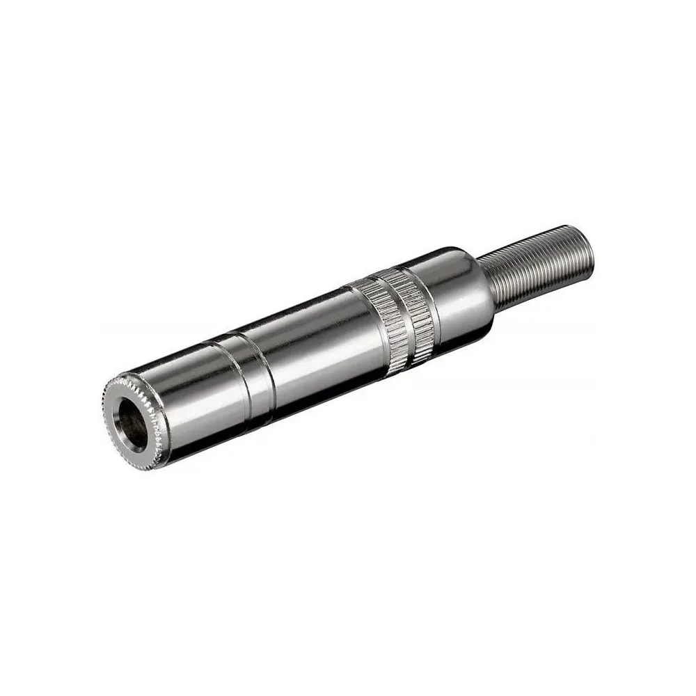 Conector jack stereo 6.35mm, mama metal