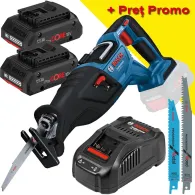 BOSCH GSA 185-LI Ferastrau sabie brushless, Li-Ion + 2 acumulatori 4Ah ProCore + Incarcator 8Ah