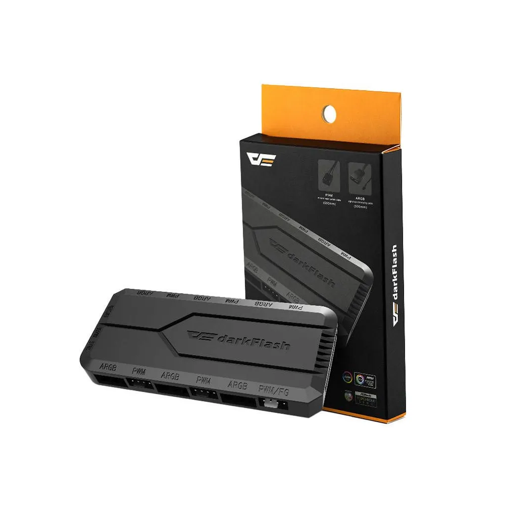 RGB PWM Darkflash RC2 controler ventilator / modul computer (negru)