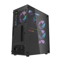 Carcasă pentru computer Darkflash DK351 (negru) + 4 ventilatoare RGB