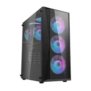 Carcasă pentru computer Darkflash DK352 Plus (negru) + 4 ventilatoare RGB