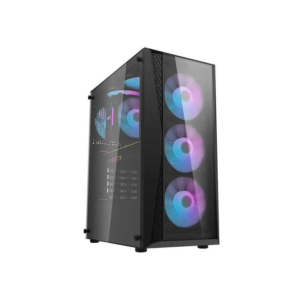 Carcasă pentru computer Darkflash DK352 Plus (negru) + 4 ventilatoare RGB