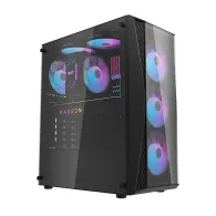 Carcasă pentru computer Darkflash DK352 Plus (negru) + 4 ventilatoare RGB
