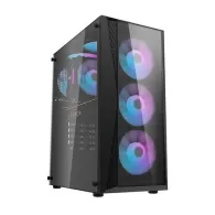 Carcasă pentru computer Darkflash DK352 Plus (negru) + 4 ventilatoare RGB