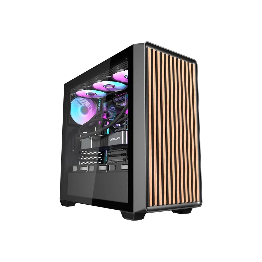 Carcasă pentru computer Darkflash DS900WD (negru) + 4 ventilatoare