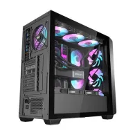 Carcasă pentru computer Darkflash DS900WD (negru) + 4 ventilatoare