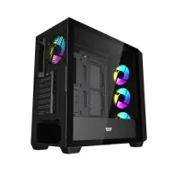 Darkflash DS900WD carcasă pentru computer ATX (negru) + 4 ventilatoare