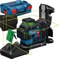 BOSCH GLL 12V-100-33 CG + LB 10 + DK 20 Nivela laser cu linii verzi (100 m), cu 1 acumulator Li-Ion, 2Ah + Suport universal + Cl