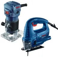BOSCH GST 700 Ferastrau vertical 500 W + GKF 550 Masina de frezat muchii 550 W