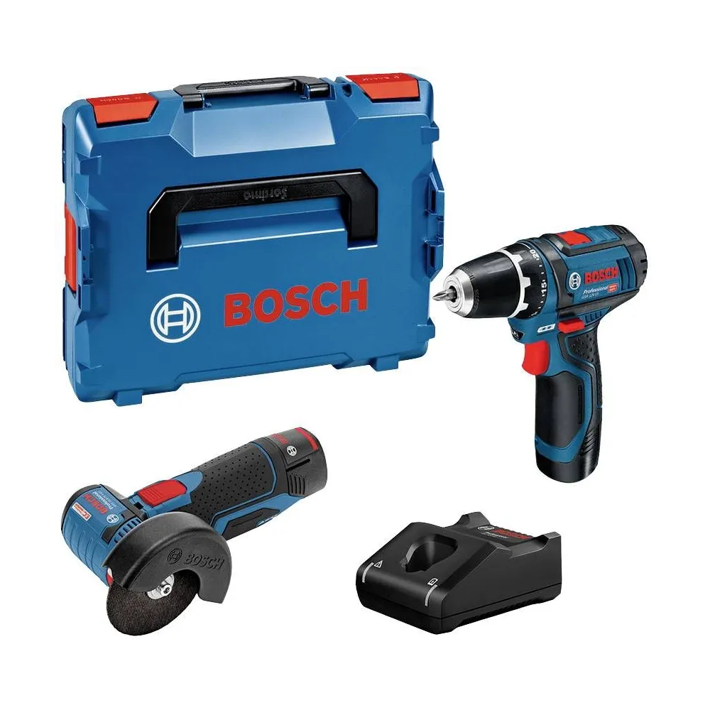 BOSCH COMBO GSR 12V-15/GWS 12V-76 2X2AH