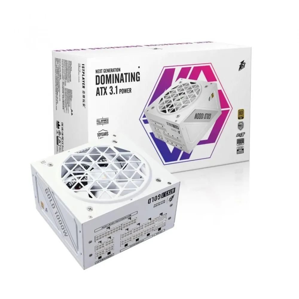 SURSA 1STPLAYER NGDP 1000W GOLD WHITE