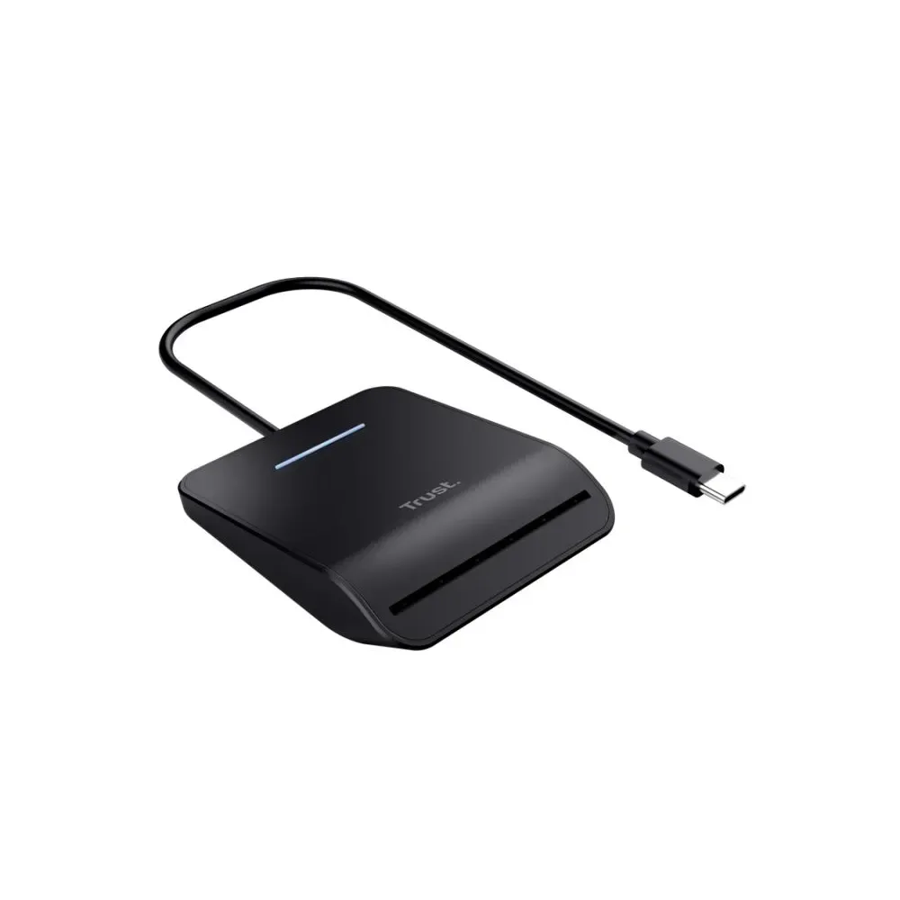 Primo Smartcard Reader Trust, interfata USB-C 2.0, lungime cablu 100cm, negru